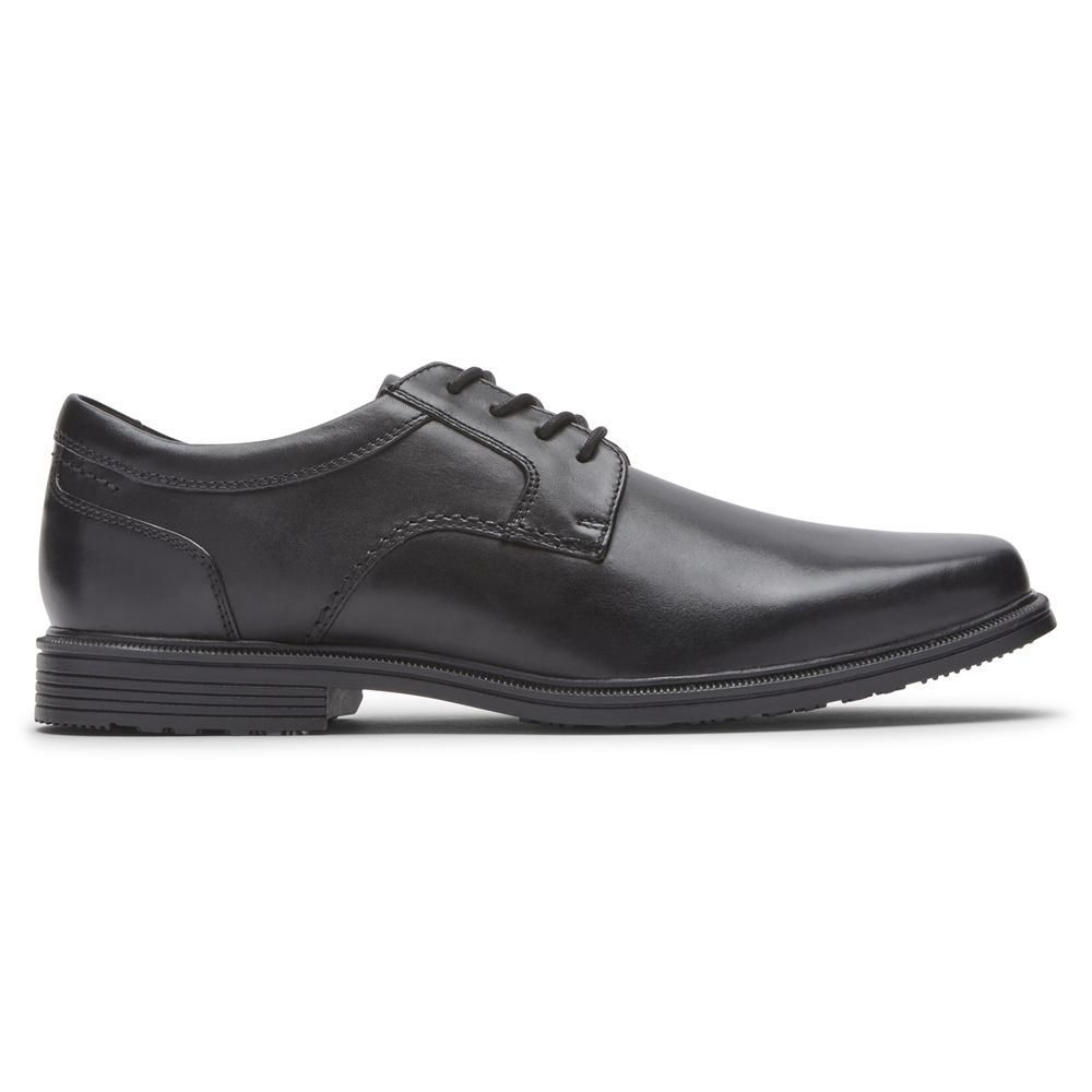 Rockport Men's Taylor Waterproof Plain Toe Oxfords - Black - USA (3906BTROH)